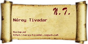 Nérey Tivadar névjegykártya